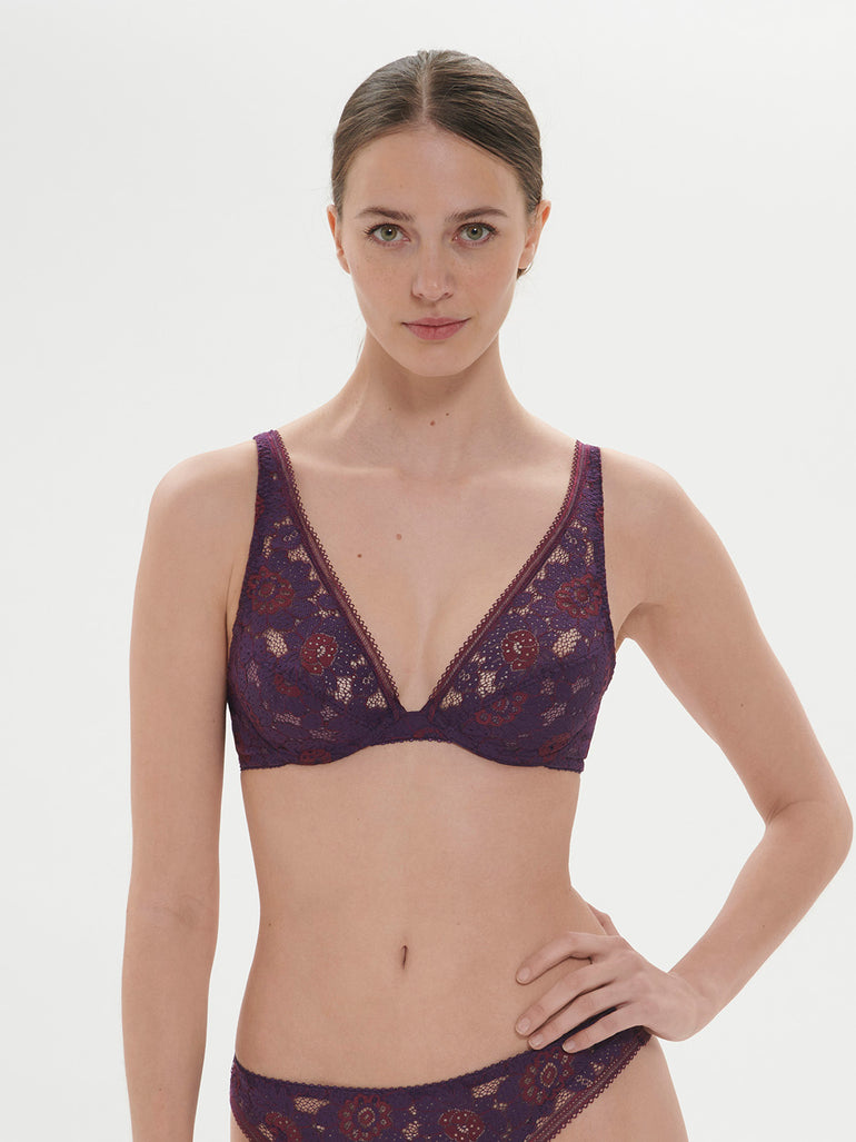 Soutien-gorge triangle avec armatures - Violet Euphoria