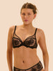 Soutien-gorge avec armature décolleté plongeant - Noir
