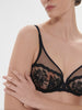 Soutien-gorge avec armature décolleté plongeant - Noir