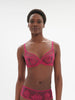 Soutien-gorge avec armature décolleté plongeant - Rose disco