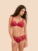 Bh met beugel en diep decolleté - Opera Rood