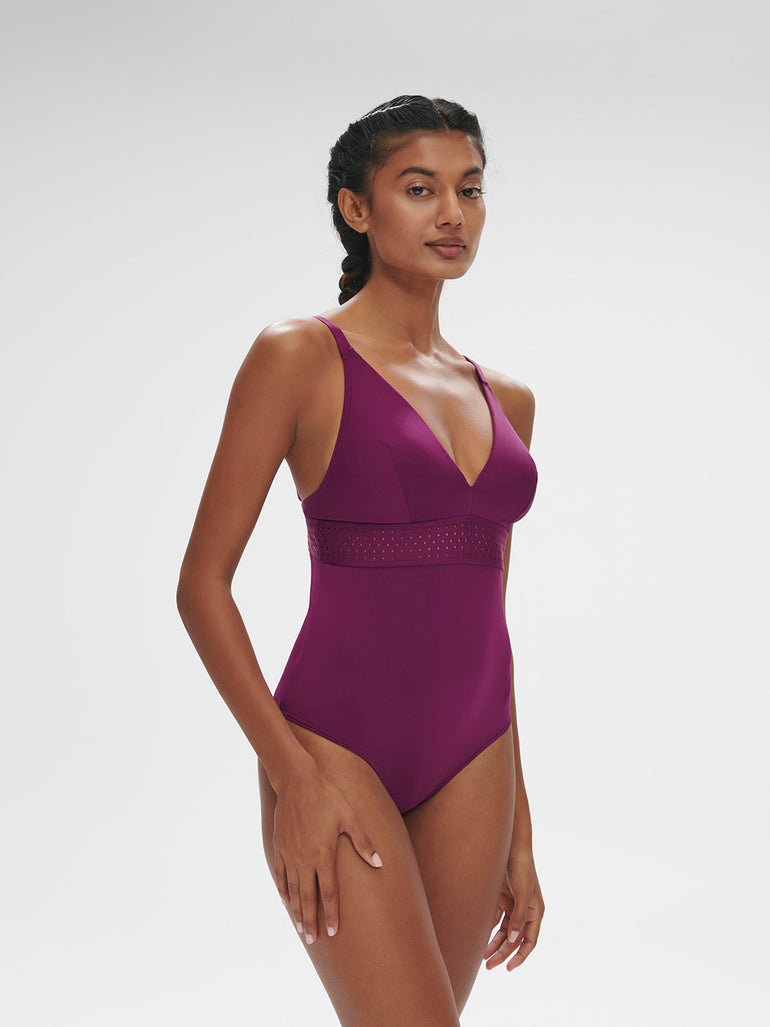 Maillot de bain 1 pièce de bain avec armatures cachées - Mûre