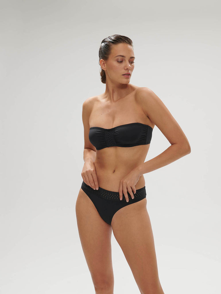 Haut de maillot de bain bandeau mousse avec armatures - Noir