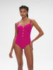 Maillot de bain 1 pièce de bain avec armatures - Rose Hibiscus