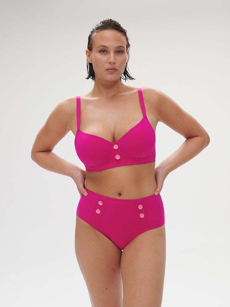 Haut de maillot de bain avec armatures - Rose Hibiscus