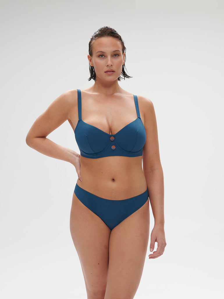 Haut de maillot de bain avec armatures - Bleu mystère