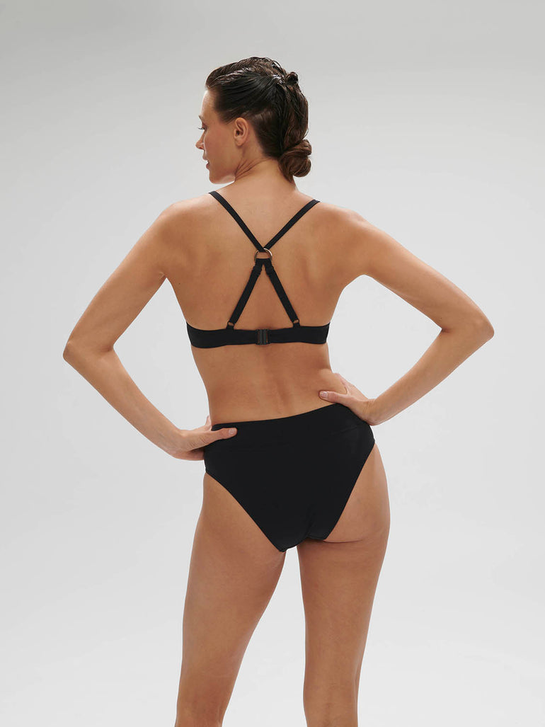 Haut de maillot de bain triangle avec armatures - Noir