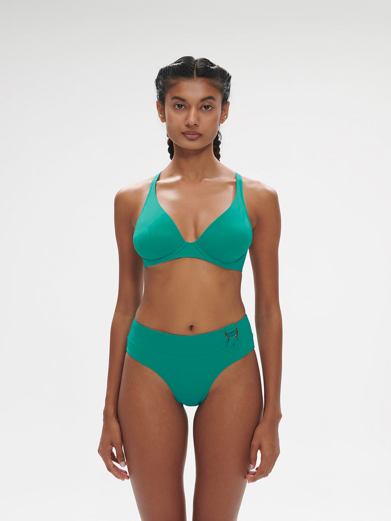 Culotte de bain taille haute - Vert Waterfall