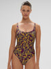 Maillot de bain 1 pièce de bain avec armatures - Imprimé Violet Agadir