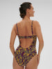 Maillot de bain 1 pièce de bain avec armatures - Imprimé Violet Agadir