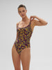 Maillot de bain 1 pièce de bain avec armatures - Imprimé Violet Agadir