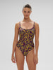 Maillot de bain 1 pièce de bain avec armatures - Imprimé Violet Agadir
