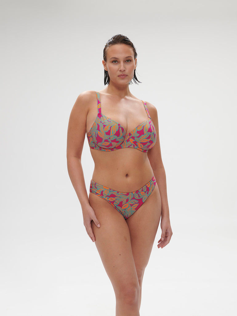 Haut de maillot de bain avec armatures - Imprimé Rose Ménara