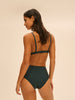 Culotte de bain taille haute - Vert Tropical