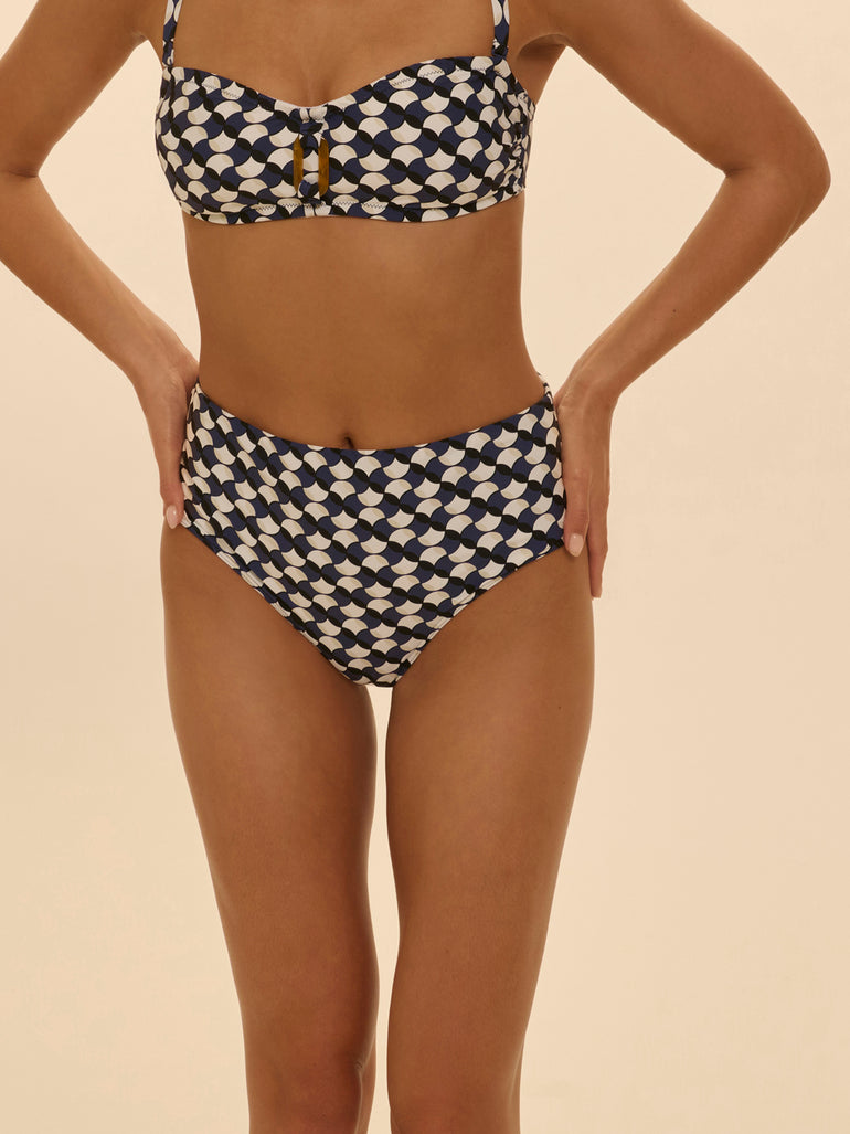 Culotte de bain taille haute - Imprimé sailling