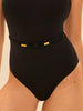 Maillot de bain 1 pièce bonnet mousse sans armature - Noir