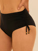 Culotte de bain taille haute - Noir
