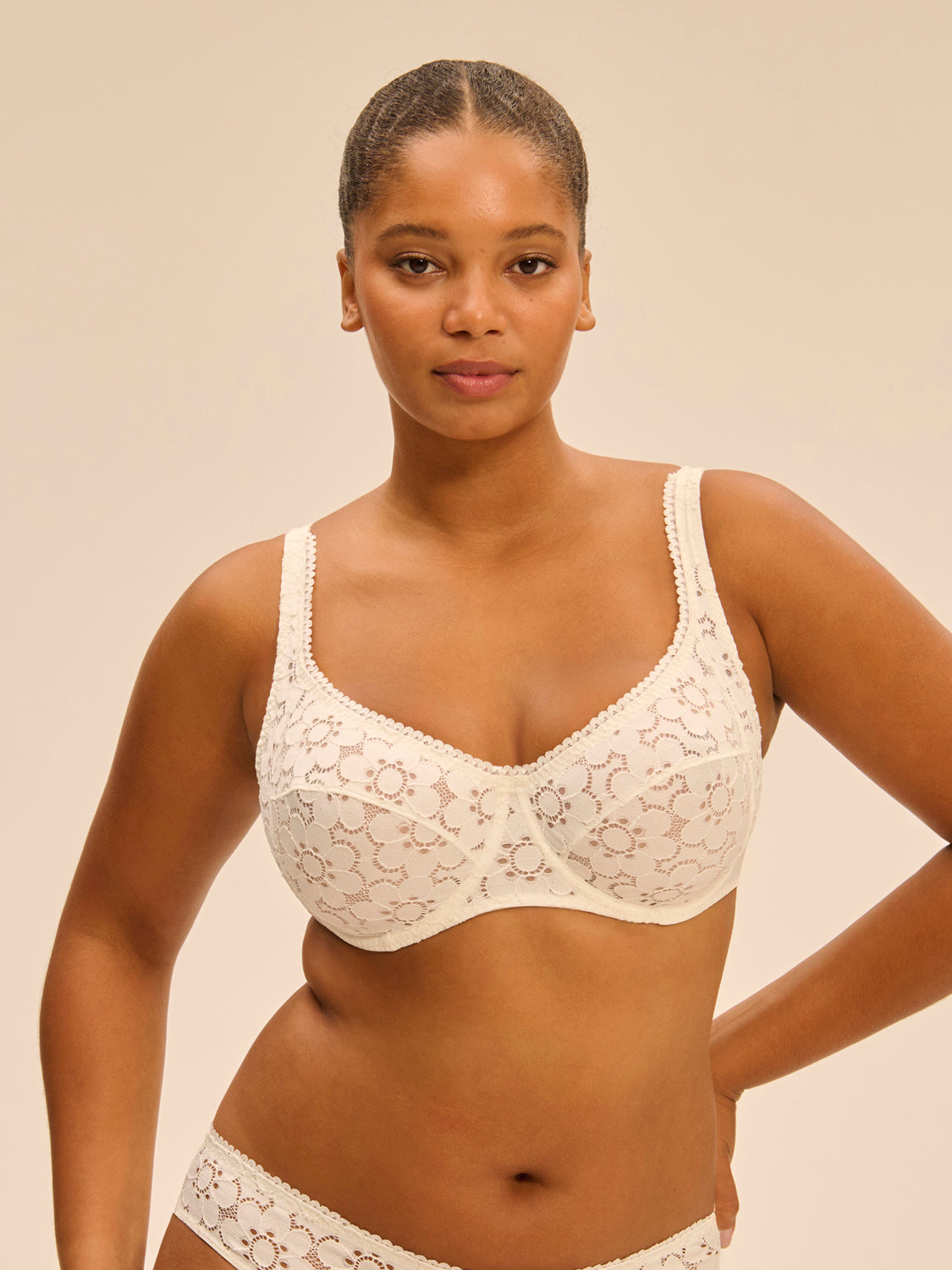 Soutien-gorge emboitant plongeant - Naturel