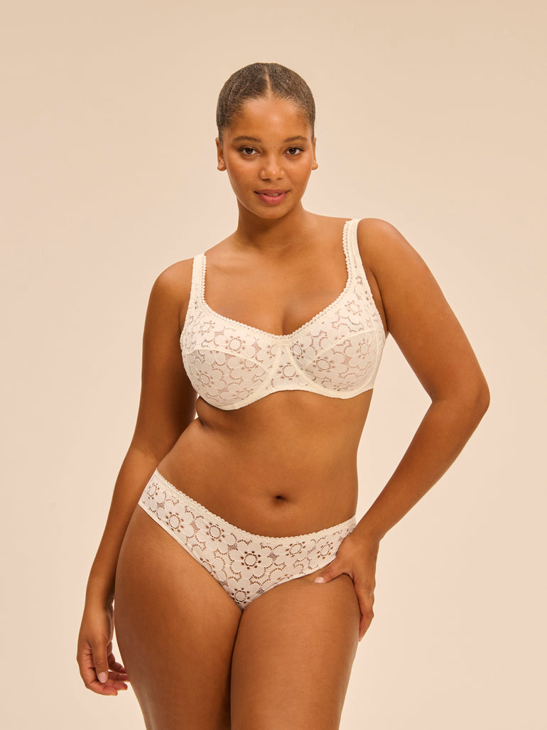 Soutien-gorge emboitant plongeant - Naturel