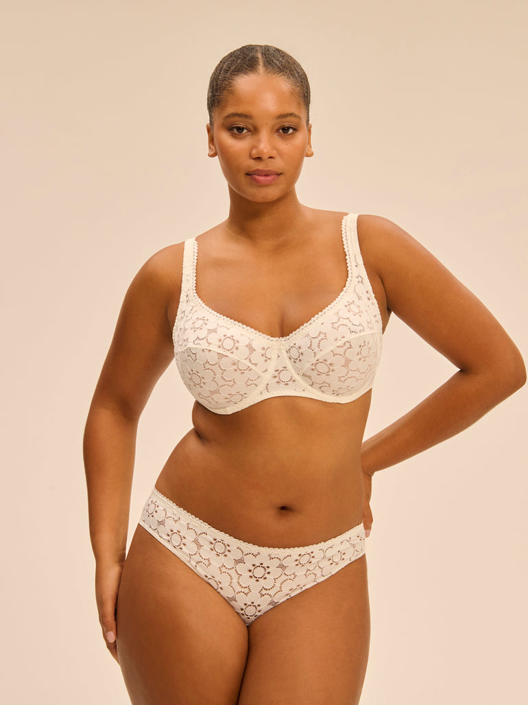 Soutien-gorge emboitant plongeant - Naturel