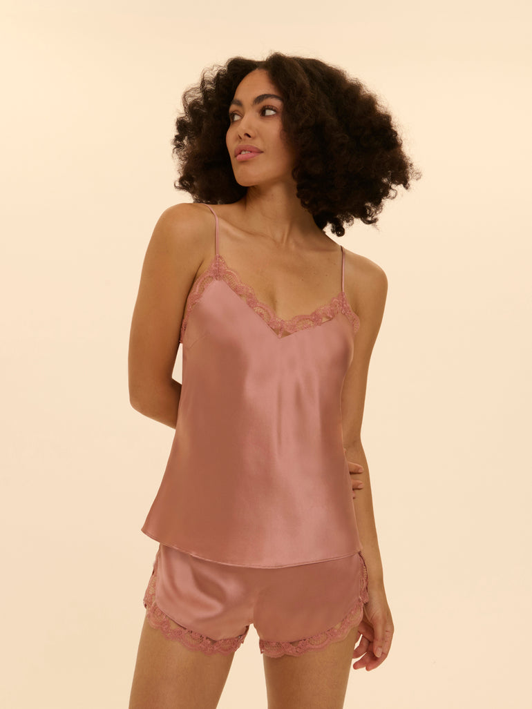 Top broderie - Rose Fumé