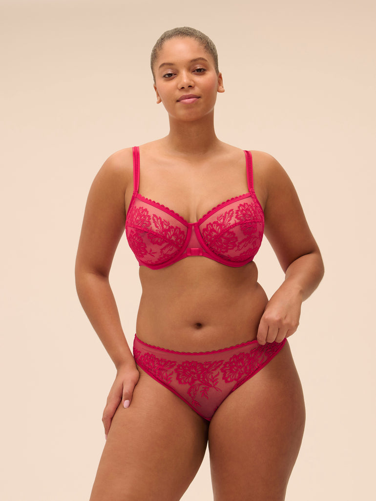 Soutien-gorge avec armatures décolleté carré - Cranberry