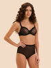 Soutien-gorge avec armatures moulé décolleté plongeant - Noir