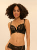 Soutien-gorge plongeant demi-mousse - Noir