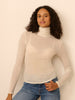 Top met lange mouwen en coltrui - Naturel