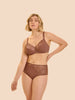 Soutien-gorge avec armatures emboîtant - Brun coco
