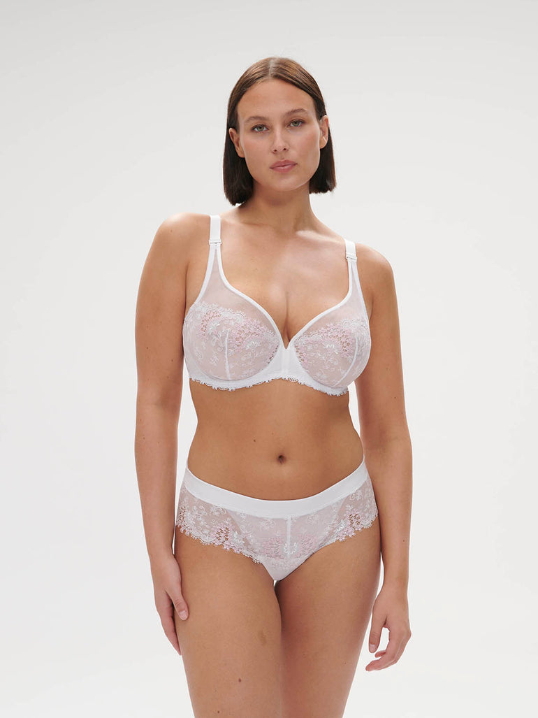 Soutien-gorge avec armature décolleté plongeant - Blanc Cristal