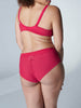 Soutien-gorge triangle emboitant décolleté plongeant - Rubis/rose