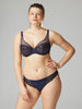 Soutien-gorge triangle emboitant décolleté plongeant - Bleu Nuit