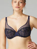 Soutien-gorge triangle emboitant décolleté plongeant - Bleu Nuit