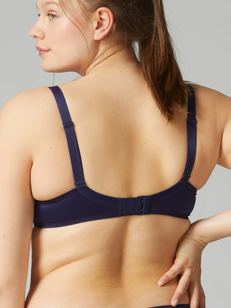 Soutien-gorge triangle emboitant décolleté plongeant - Bleu Nuit