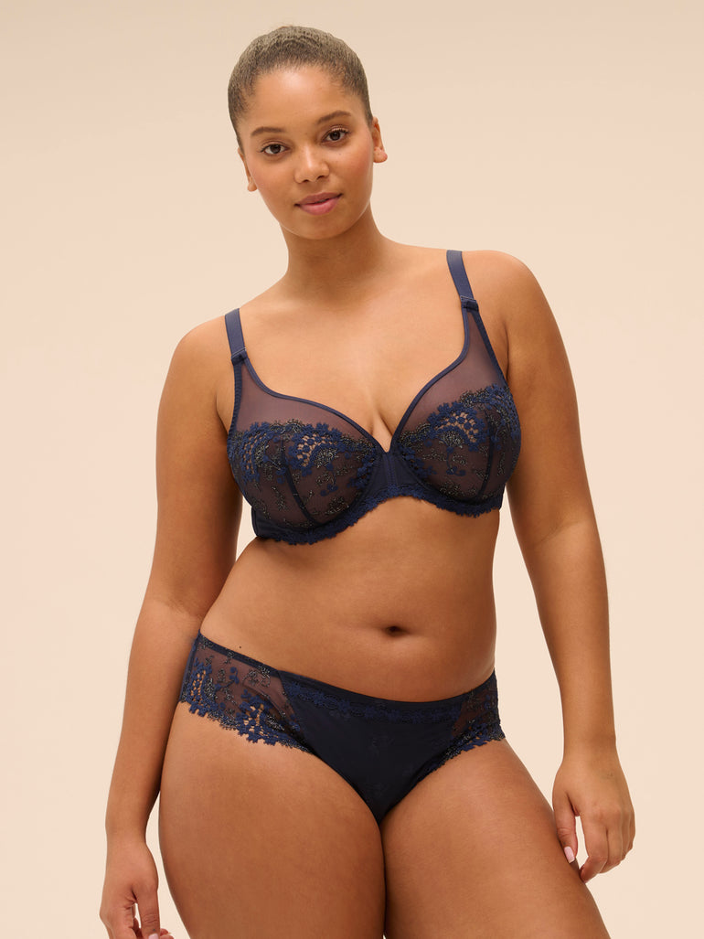 Soutien-gorge avec armatures décolleté plongeant - Saphir