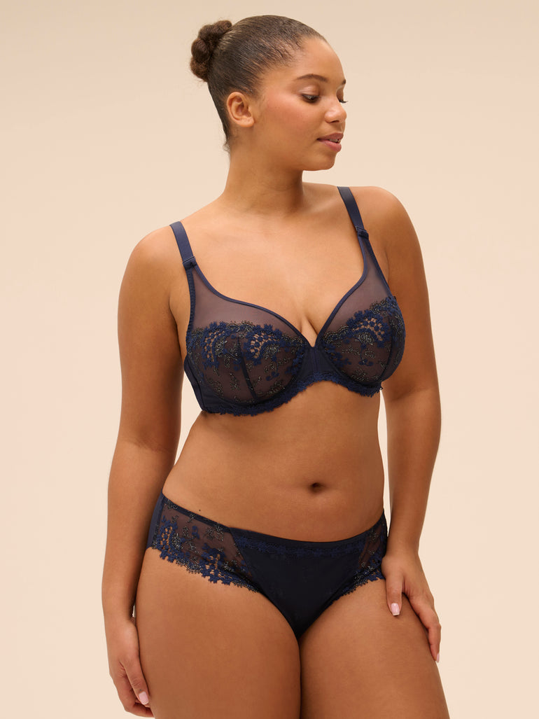 Soutien-gorge avec armatures décolleté plongeant - Saphir