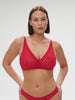 Soutien-gorge sans-armatures structuré - Rubis/rose