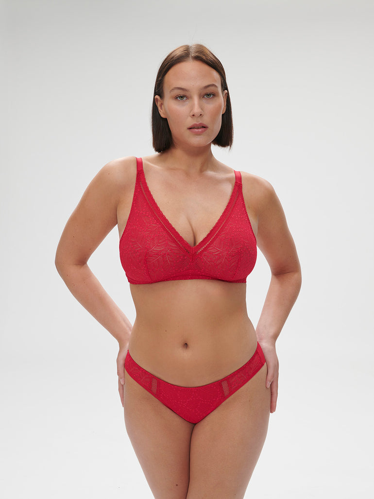 Soutien-gorge sans-armatures structuré - Rubis/rose