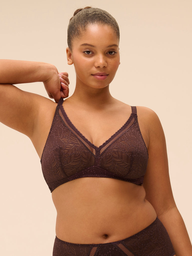 Soutien-gorge sans armatures structuré - Brun Foncé