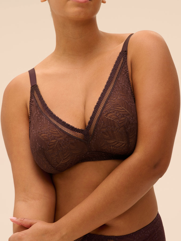 Soutien-gorge sans armatures structuré - Brun Foncé