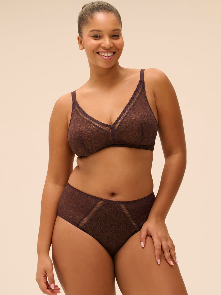 Soutien-gorge sans armatures structuré - Brun Foncé