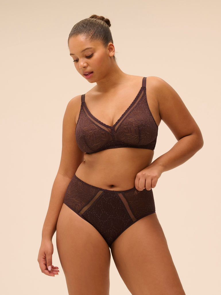 Soutien-gorge sans armatures structuré - Brun Foncé