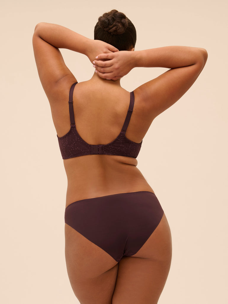 Soutien-gorge avec armatures moulé décolleté plongeant - Brun Foncé