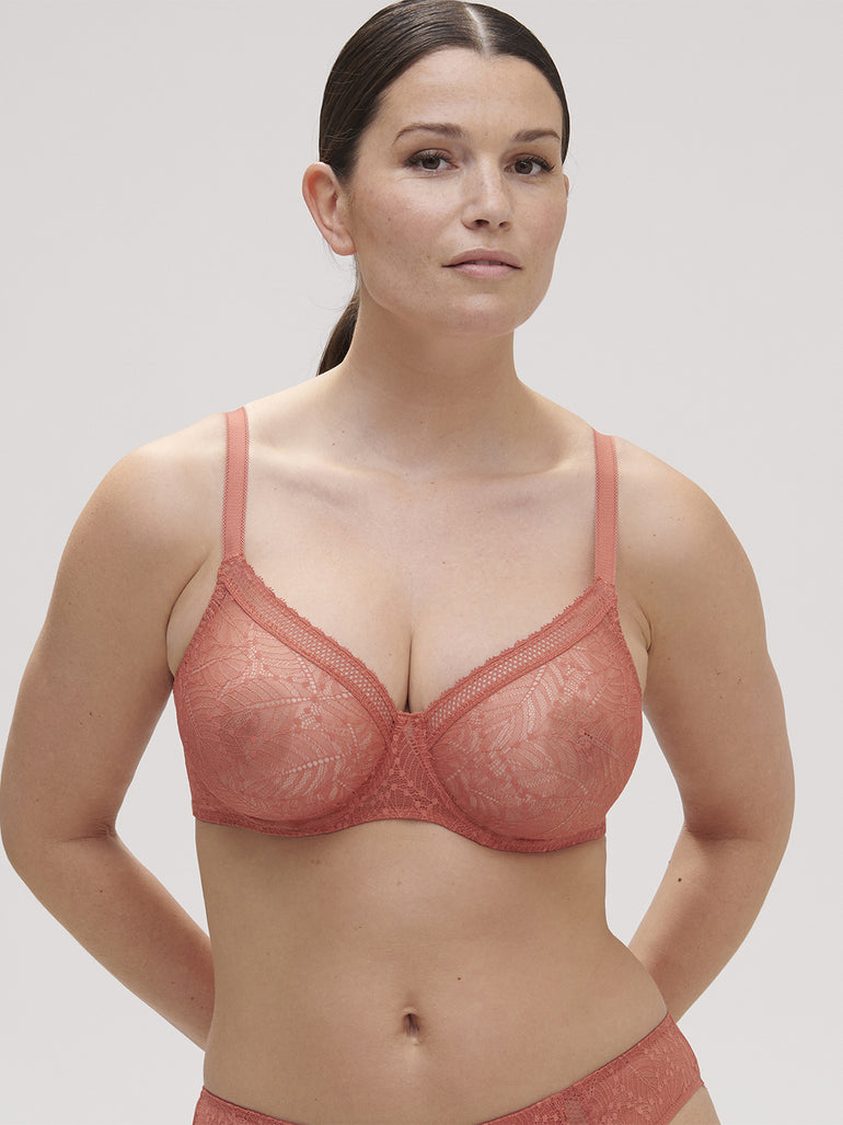 Soutien-gorge avec armatures moulé décolleté plongeant - Rose Texas