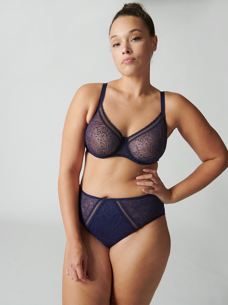 Soutien-gorge avec armatures moulé décolleté plongeant - Minuit