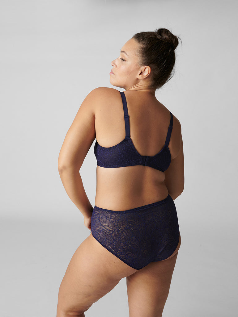 Soutien-gorge avec armatures moulé décolleté plongeant - Minuit