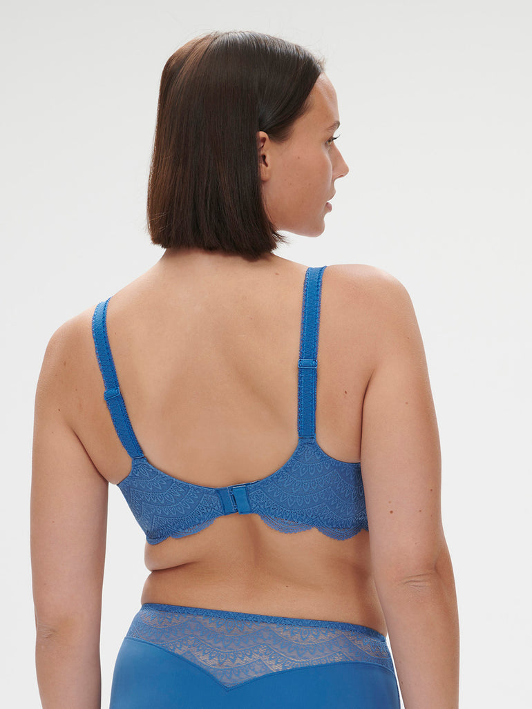 Soutien-gorge décolleté carré en spacer 3D - Bleu Myosotis