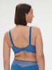 Soutien-gorge décolleté carré en spacer 3D - Bleu Myosotis