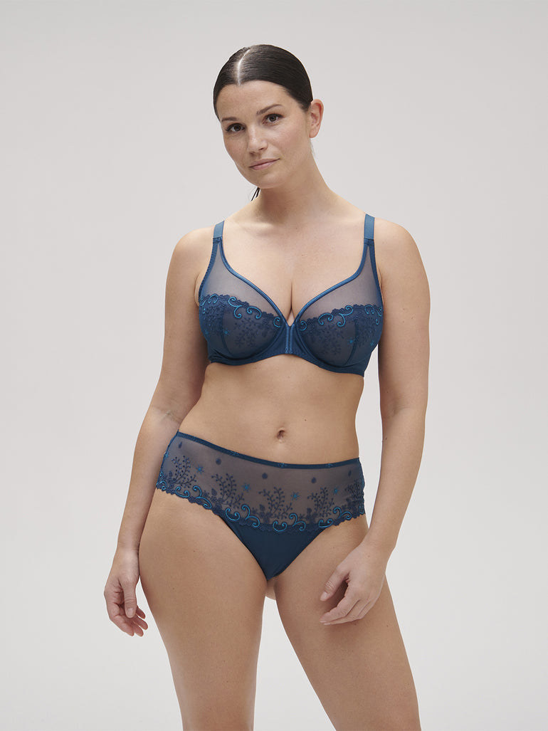 Soutien-gorge avec armatures décolleté plongeant - Bleu Prestige